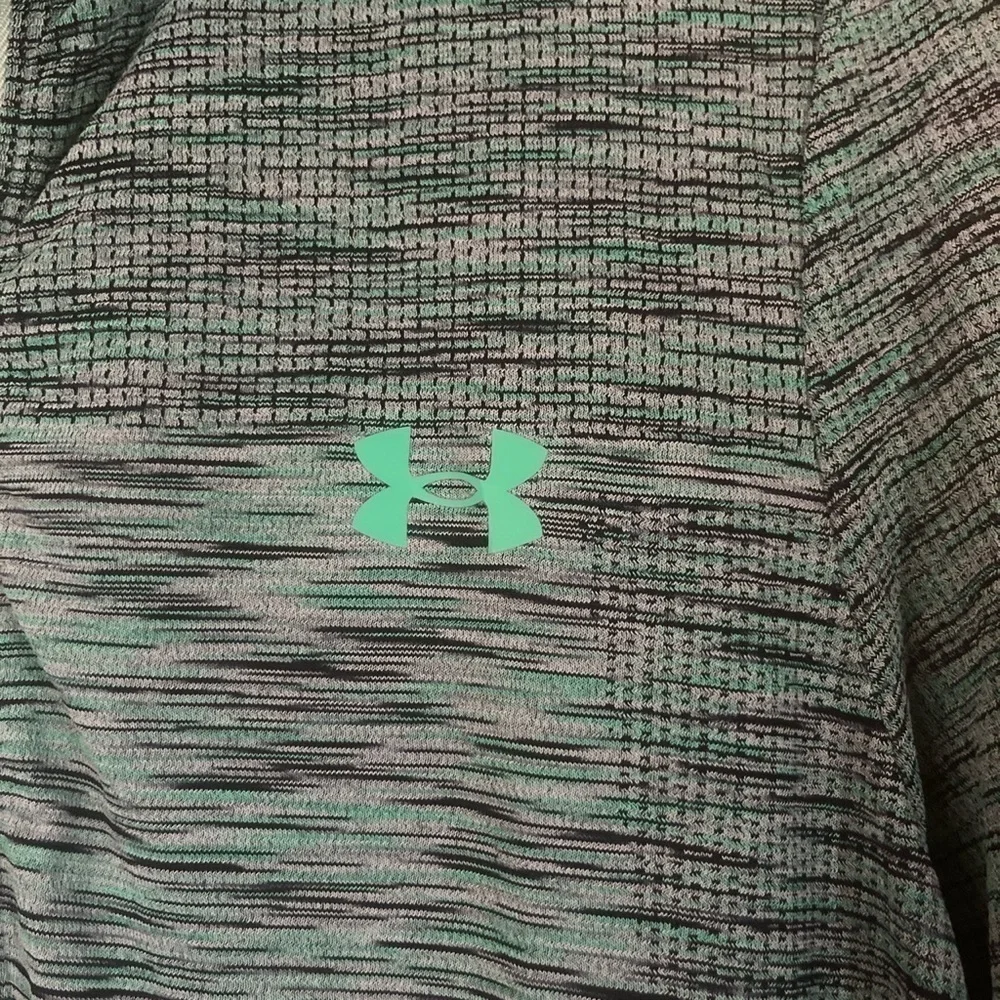 UNDER Armour Men’s Medium Heat Gear Dri Fit Green 1/4 Zip Pullover - Picture 7 of 8